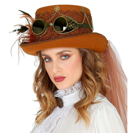 CYLINDER KAPELUSZ STEAMPUNK Z WELONEM