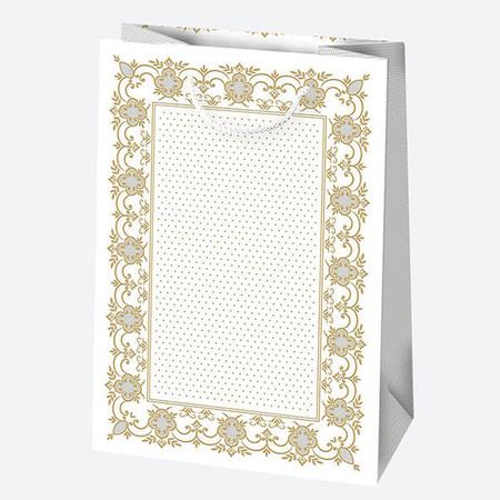 TORBA PREZENTOWA ZŁOTA 23X32X11 CM