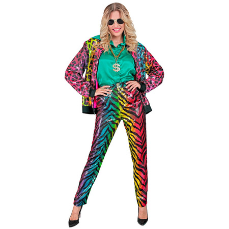 SPODNIE DAMSKIE CEKINOWE KOLOROWE TYGRYS