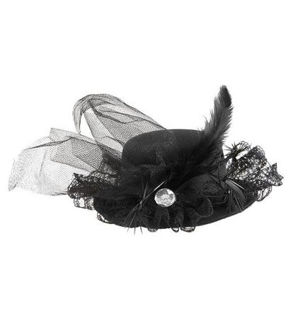 KAPELUSIK MINI RETRO CZARNY