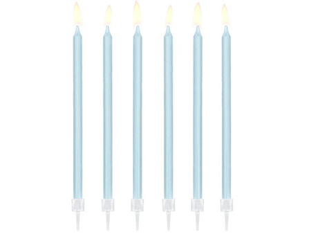 ŚWIECZKI URODZINOWE NIEBIESKIE 14 CM, 12 SZT