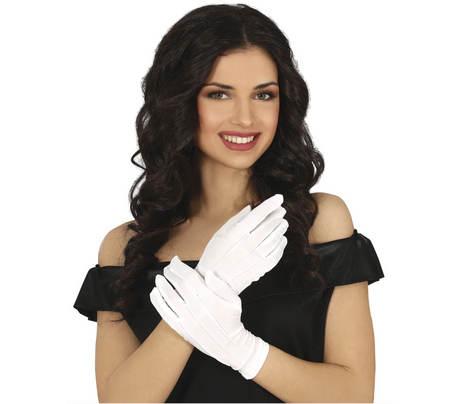 BIAŁE RĘKAWICZKI DLA DOROSŁYCH 24 CM