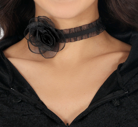 CHOKER CZARNA RÓŻA