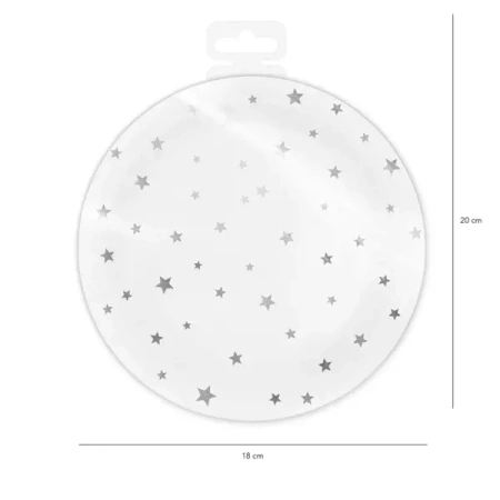 TALERZYKI BIAŁE W SREBRNE GWIAZDKI