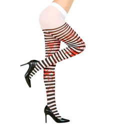 RAJSTOPY BIAŁO-CZARNE W PASKI I KREW