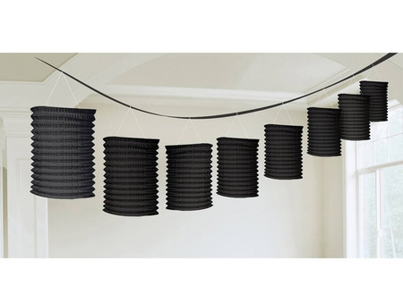 GIRLANDA PAPIEROWA CZARNA LAMPIONY