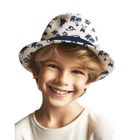 KAPELUSZ FEDORA NIEBIESKI HAWAJE