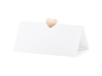 WIZYTÓWKI NA STÓŁ SERCE RÓŻOWE ZŁOTO