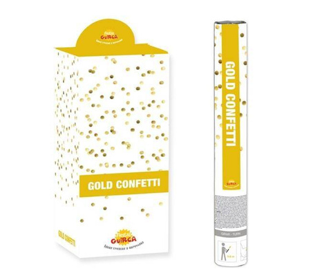 TUBA KONFETTI ZŁOTE KÓŁKA 40 CM