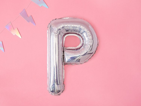 BALON FOLIOWY 35cm, LITERA P HOLOGRAFICZNY
