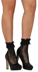 SKARPETKI KORONKOWE CZARNE