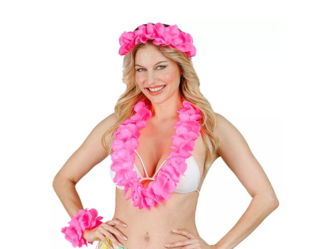 ZESTAW HAWAJSKIE KWIATY RÓŻOWY