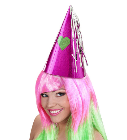 Pk 12 "HOLOGRAPHIC PARTY SET" for 4 persons (4 hats, 2 sounding trumpets, 2blowpipes, 40 paper balls, 8 champagne poppers)