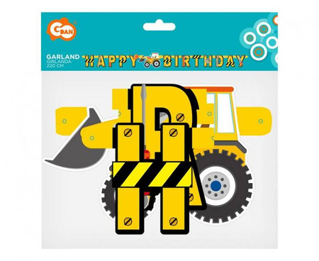 GIRLANDA PAPIEROWA HAPPY BIRTHDAY PLAC BUDOWY 220 CM