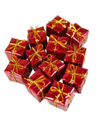 OZDOBY NA CHOINKĘ PREZENY CZERWONE 12 SZT