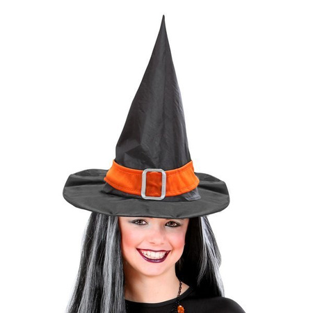 KAPELUSZ CZAROWNICY DZIECIĘCY POMARAŃCZOWA WSTĄŻKA