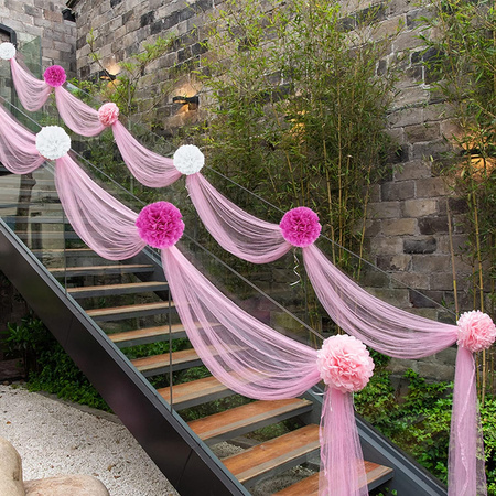 ZESTAW KWIATÓW BIBUŁOWYCH RÓŻOWY 3 SZT