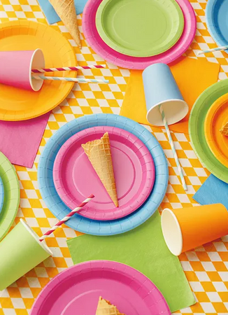 TALERZYKI PAPIEROWE JASNY NIEBIESKI 23 CM 6 SZT