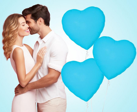 BALON FOLIOWY SERCE NEONOWY NIEBIESKI 46 CM