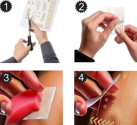 HIPPIE GOLD TATTOO, 14X30 CMS