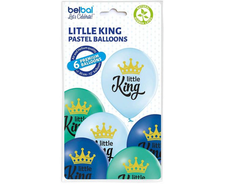 BALONY LATEKSOWE DLA KRÓLEWICZA LITTLE KING 6 SZT