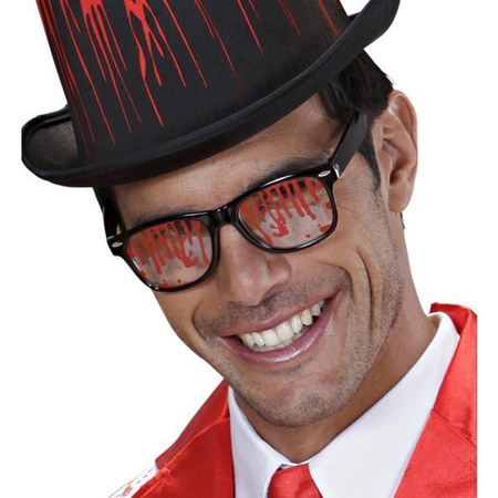 OKULARY MORDERCY ZAKRWAWIONE CZARNE HALLOWEEN 