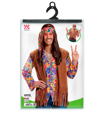 STRÓJ HIPIS KAMIZELKA Z OPASKĄ