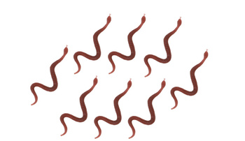 BRĄZOWE WĘŻE 8 SZT 9,5 CM