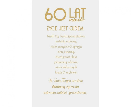 KARTKA URODZINOWA 60 URODZINY 13 X 20,5 CM