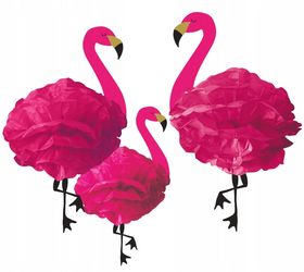 DEKORACJA WISZĄCA FLAMING 3 SZT