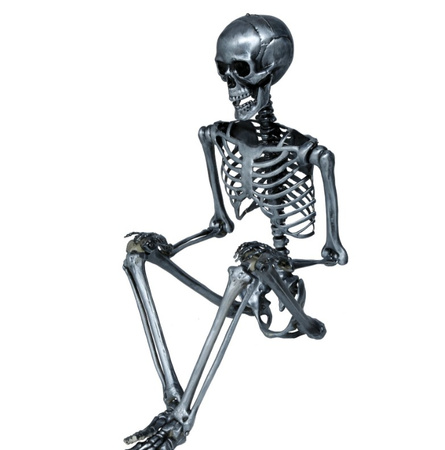 DEKORACJA SZKIELET SREBRNY 90 CM