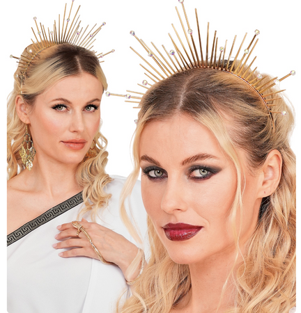 ZŁOTA OPASKA NA GŁOWĘ Z KRYSZTAŁKAMI