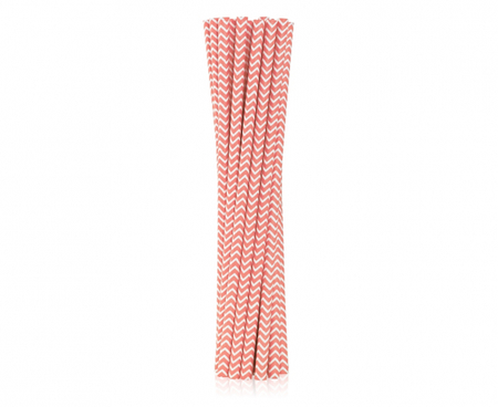SŁOMKI PAPIEROWE JASNORÓŻOWE W SZLACZKI 12 SZT