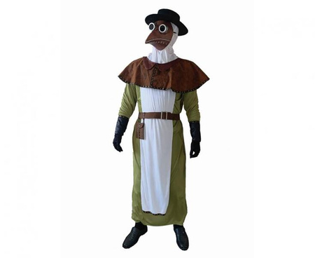 Zestaw Doktor Dżuma (czapka, kaptur, kombinezon, maska, chusta, rękawiczki, pasek), rozm. L