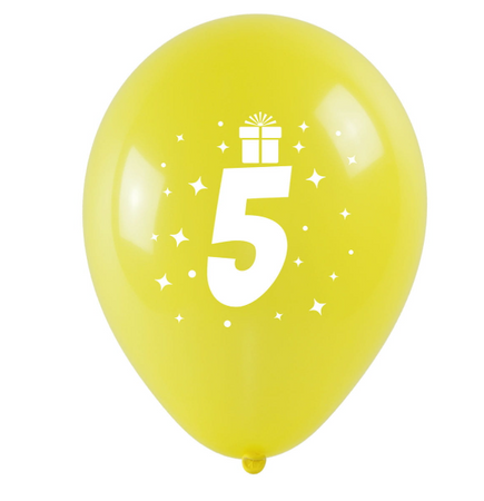 BALONY LATEKSOWE URODZINOWE 5 CYFRA 3 SZT 28 CM 