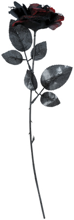 SZTUCZNA RÓŻA CZERWONO-CZARNA 43 CM