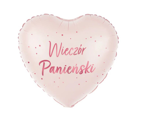 BALON FOLIOWY WIECZÓR PANIEŃSKI 45 CM SERCE