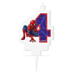 ŚWIECZKA URODZINOWA NA TORT SPIDERMAN MARVEL CYFRA 4