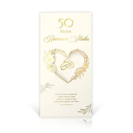 KARTKA Z OKAZJI 50 ROCZNICY ŚLUBU SERCE
