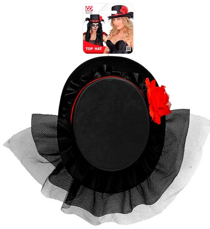 CYLINDER CZARNY CZERWONA RÓŻA