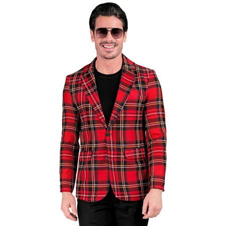 MĘSKA MARYNARKA CZERWONA KRATA