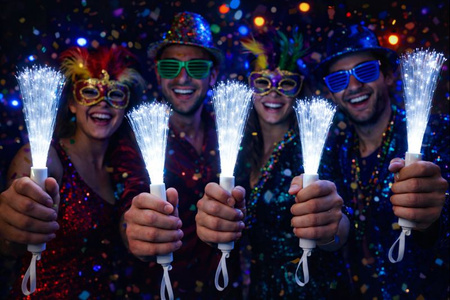 RÓŻDŻKA ŚWIATŁOWODOWA BIAŁA LAMPKA 26 CM 