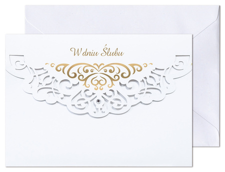 KARTKA NA ŚLUB AŻUROWA