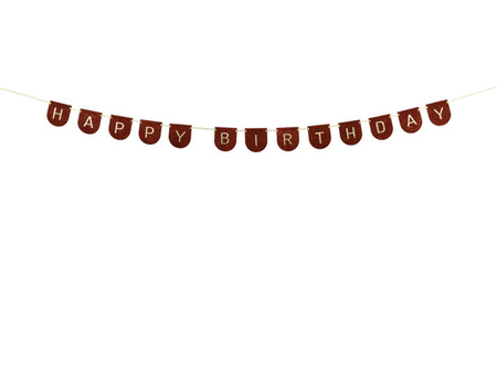 BANER FILCOWY HAPPY BIRTHDAY BRĄZOWY 300 CM