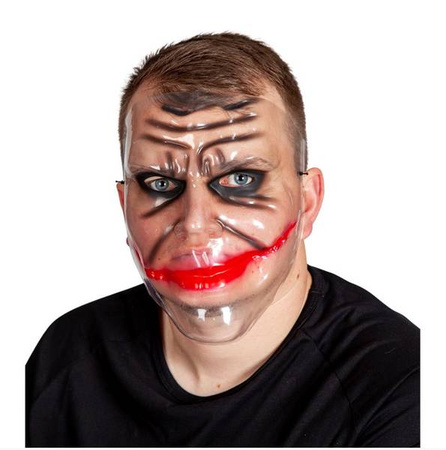 MASKA PRZEZROCZYSTA JOKER CZARNY CHARAKTER