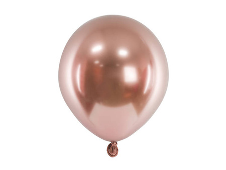 BALONY GLOSSY 12 CM RÓŻOWE ZŁOTO 50 SZT
