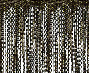 KURTYNA SPIRALE GWIAZDKI METALICZNA CZARNA 100 X 200 CM