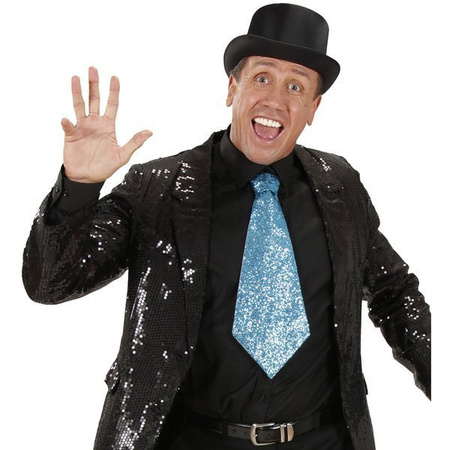 KRAWAT TURKUSOWY BŁYSZCZĄCY