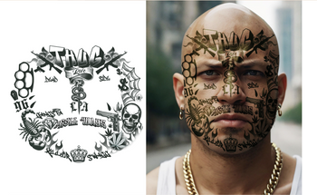 SZTUCZNY TATUAŻ GANGSTERA