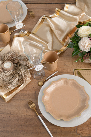 ZESTAW KRAFT TALERZYKI+KUBECZKI+SERWETKI W KROPKI